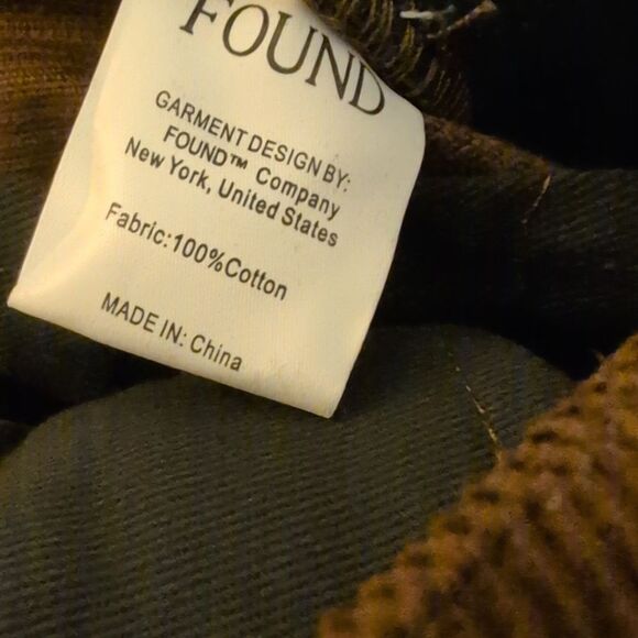 Found‎ Men's brand corduroy flannel plaid patchwork pants nwt size 34 - Picture 6 of 6